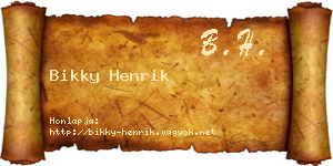 Bikky Henrik névjegykártya